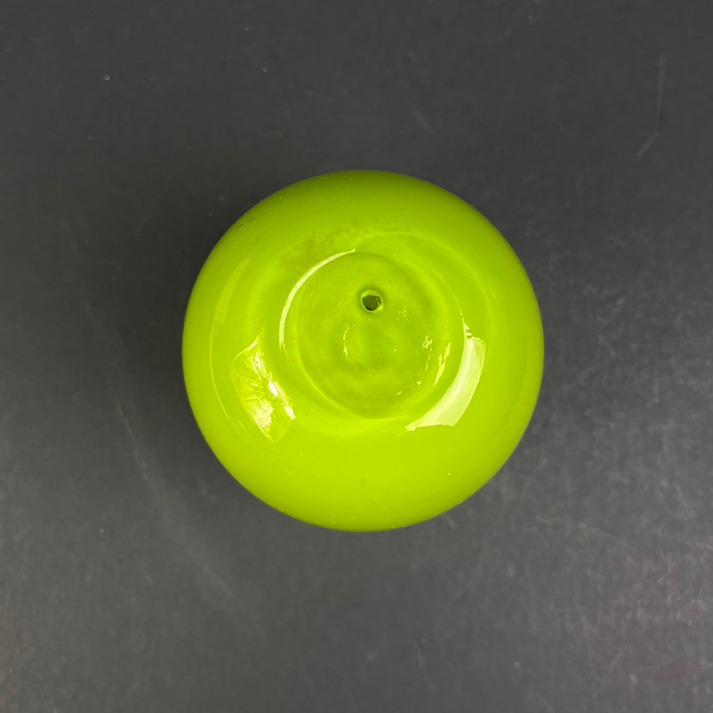 Contemporary Lime Green Cased Glass Globe Vase