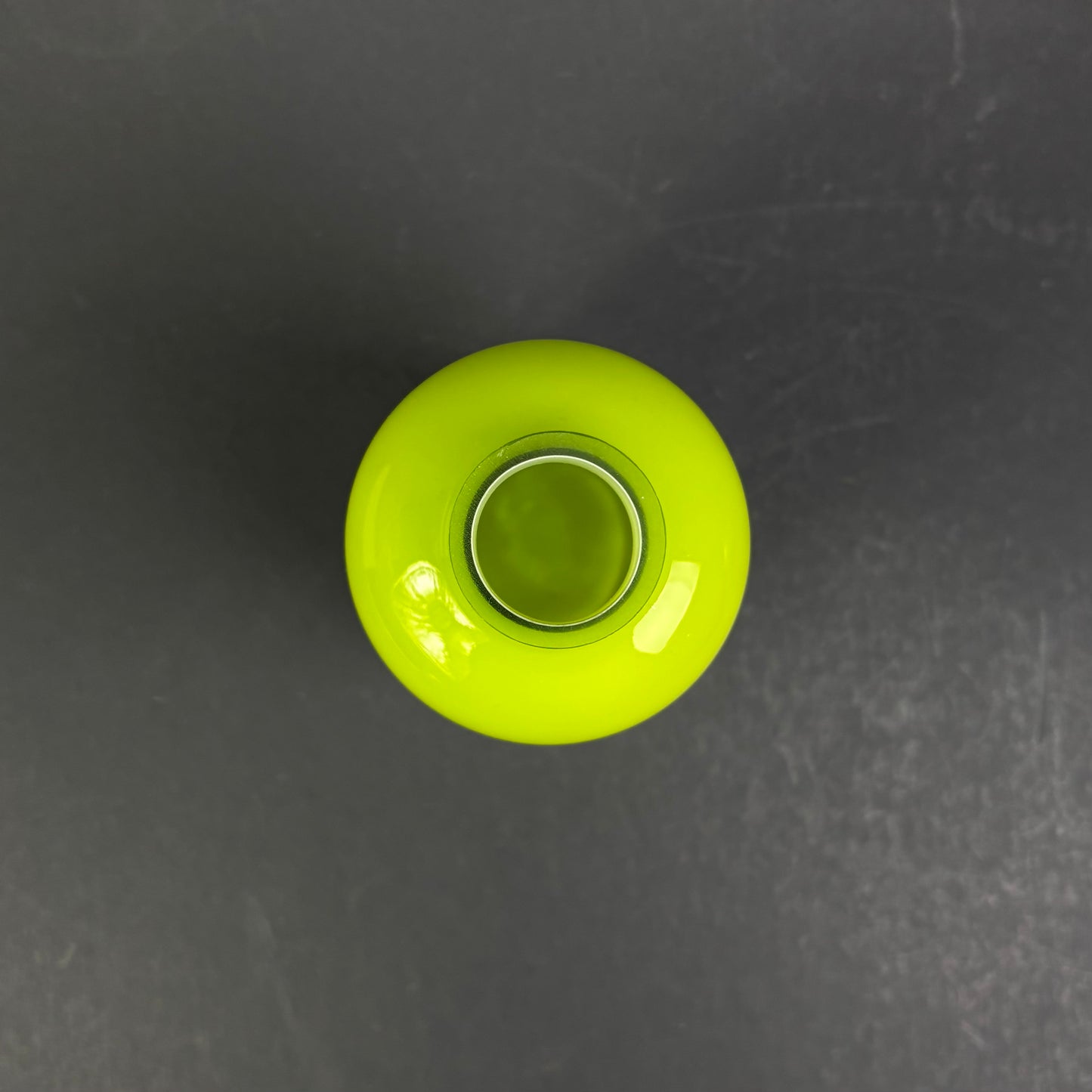Contemporary Lime Green Cased Glass Bottle Vase