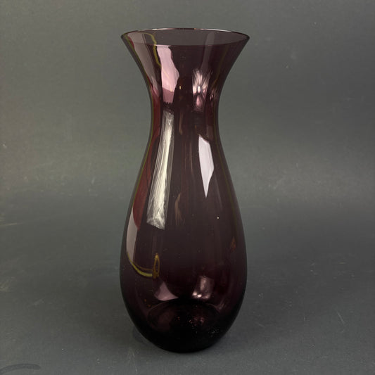 Vintage Amethyst Glass Vase – Elegant Hourglass Form c.1960s–1970s