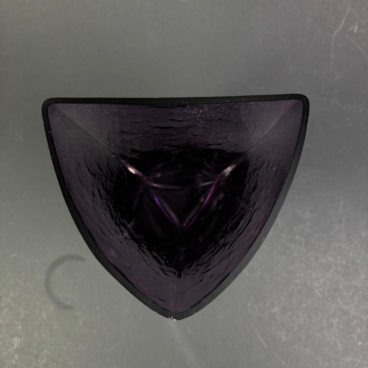 Vintage Scandinavian Amethyst Art Glass Vase – Triangular Form c.1960s–1970s
