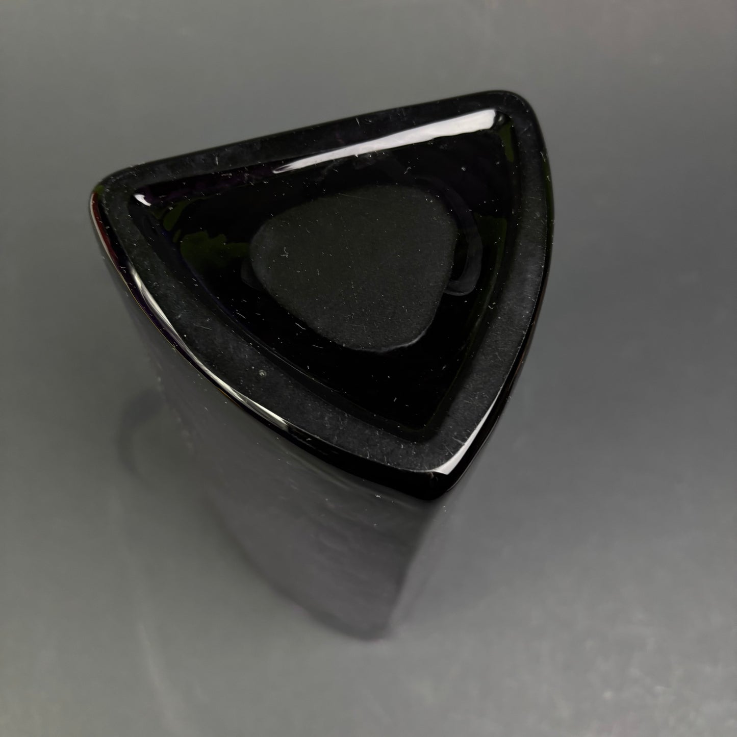 Vintage Scandinavian Amethyst Art Glass Vase – Triangular Form c.1960s–1970s