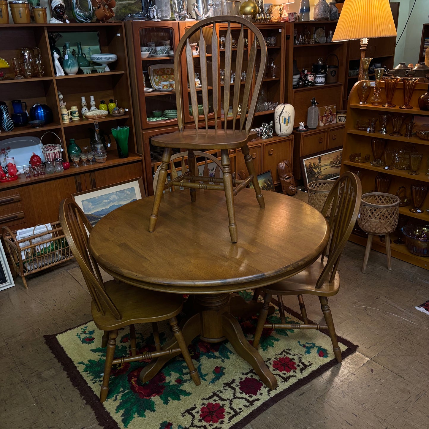 Solid Timber Dining Suite – Round Table + 4 Chairs