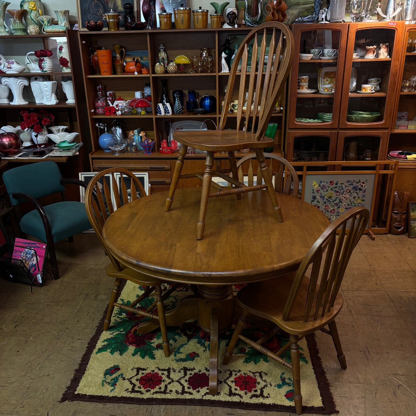 Solid Timber Dining Suite – Round Table + 4 Chairs