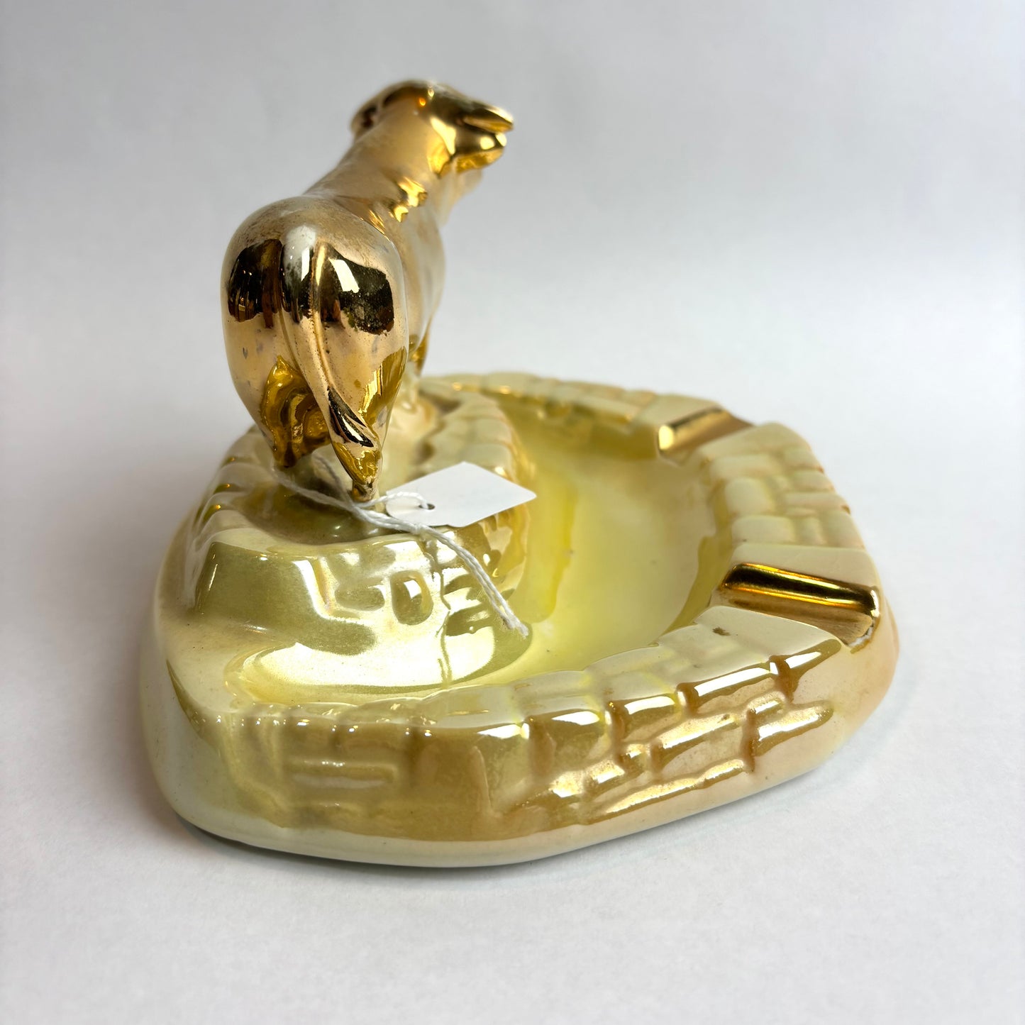 Wembley Ware Bull Ashtray – Lustre Glaze with Gold Bull