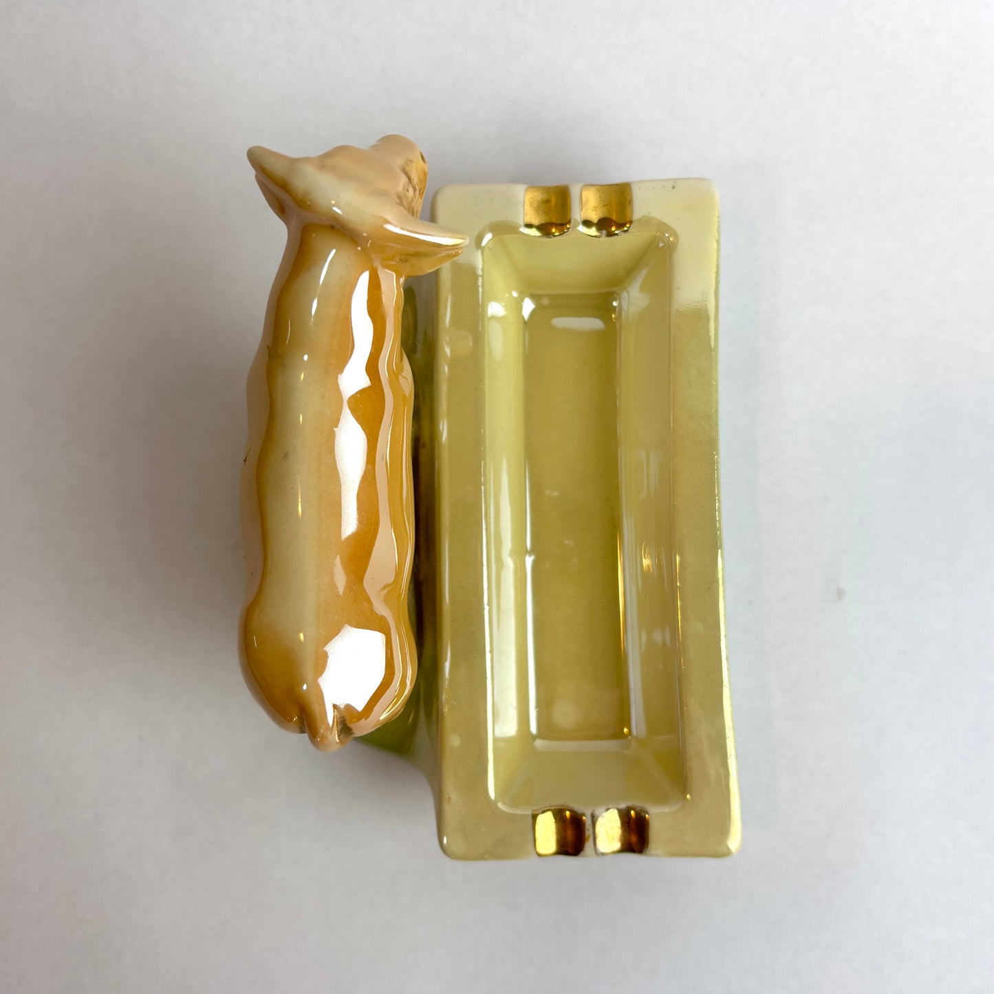 Wembley Ware Trough Ashtray with Bull – Tan Glaze