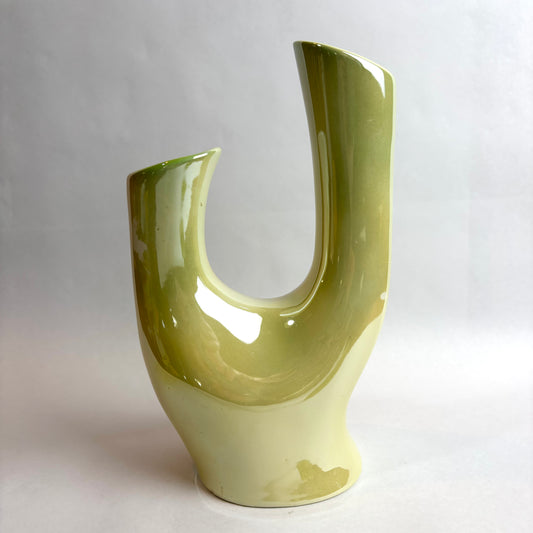 Wembley Ware Branch Vase – Green & Tan Lustre