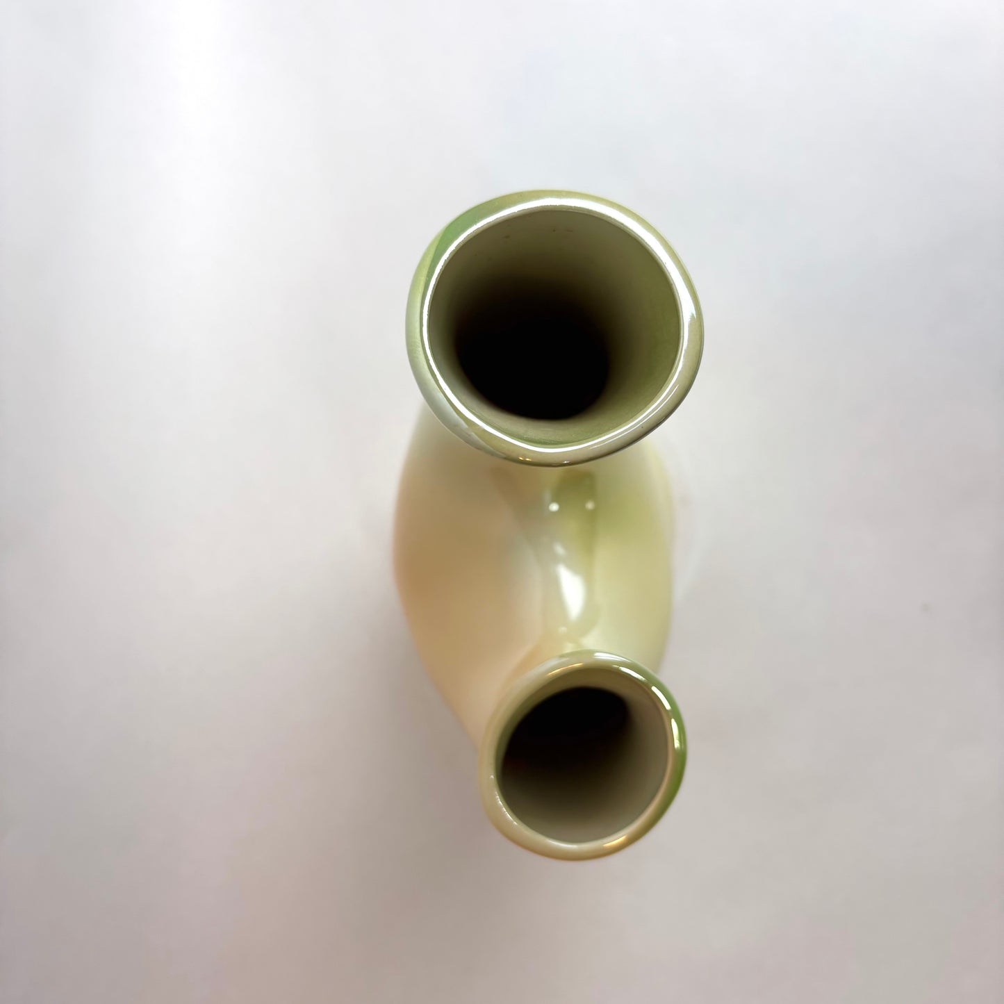 Wembley Ware Branch Vase – Green & Tan Lustre
