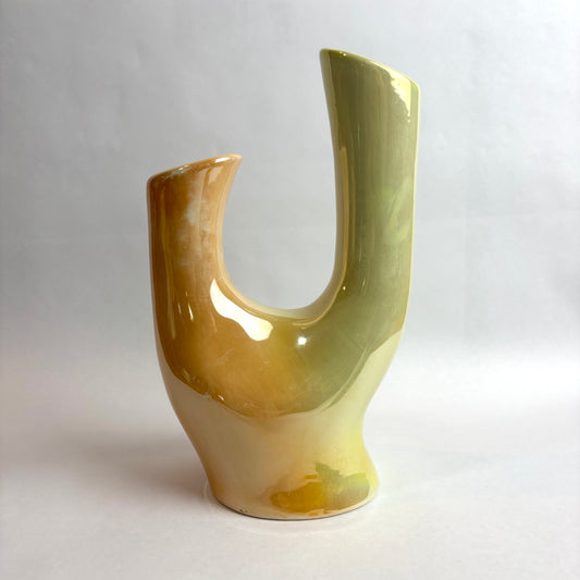 Wembley Ware Branch Vase – Lustre Glaze (Green & Tan)