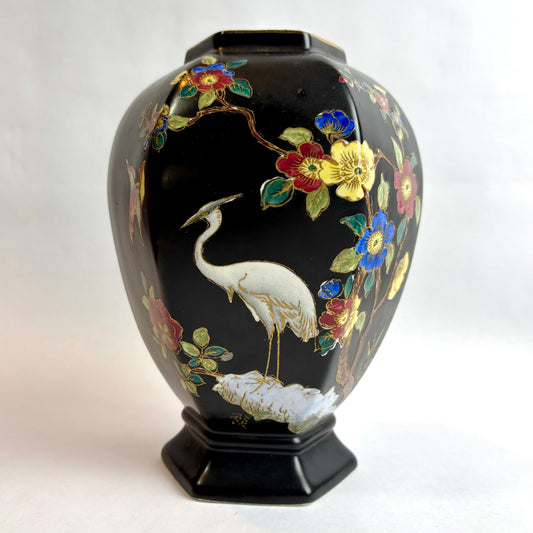 Carlton Ware “Cloisonné” Vase – Heron & Floral Design (c. 1920s–30s)
