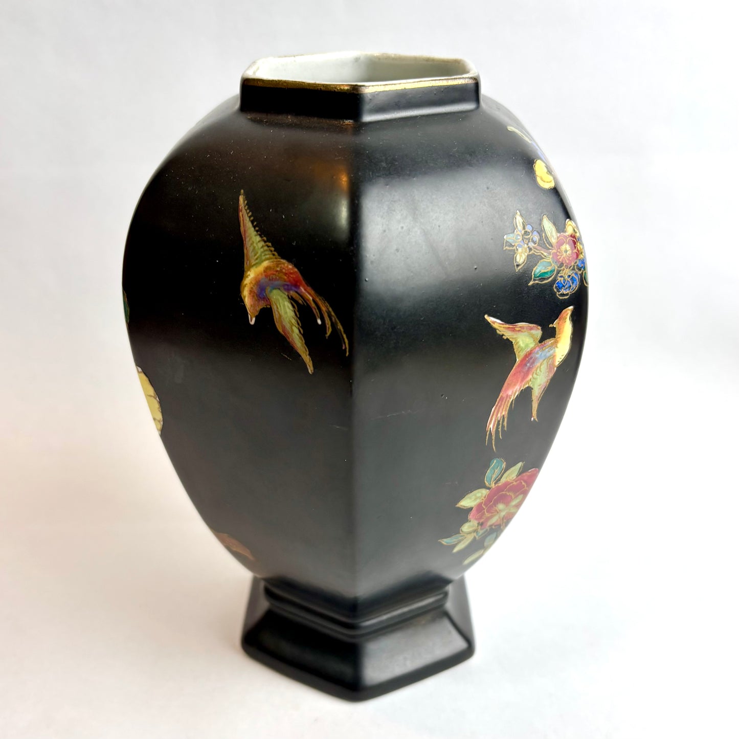 Carlton Ware “Cloisonné” Vase – Heron & Floral Design (c. 1920s–30s)