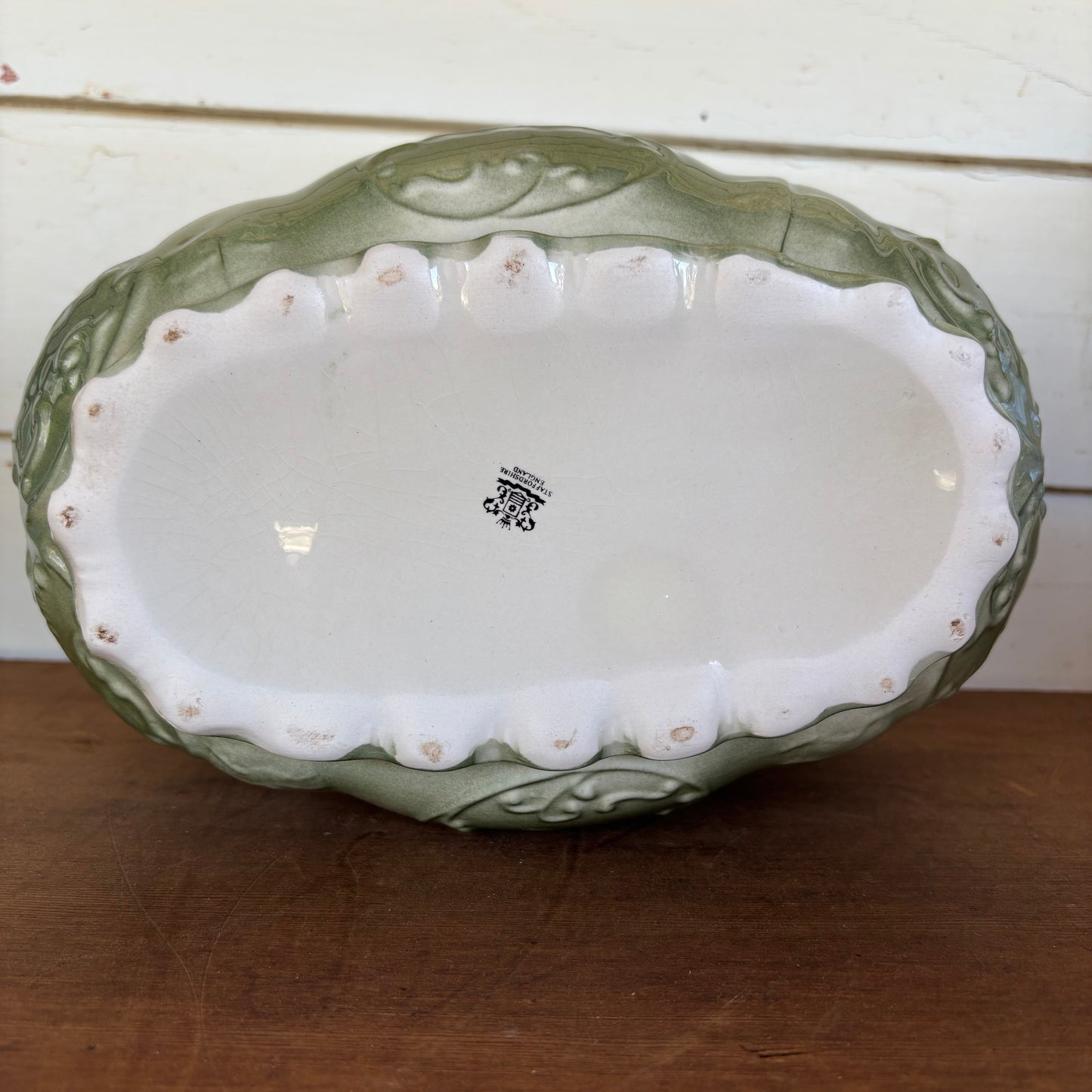 Staffordshire England Green Planter / Jardiniere