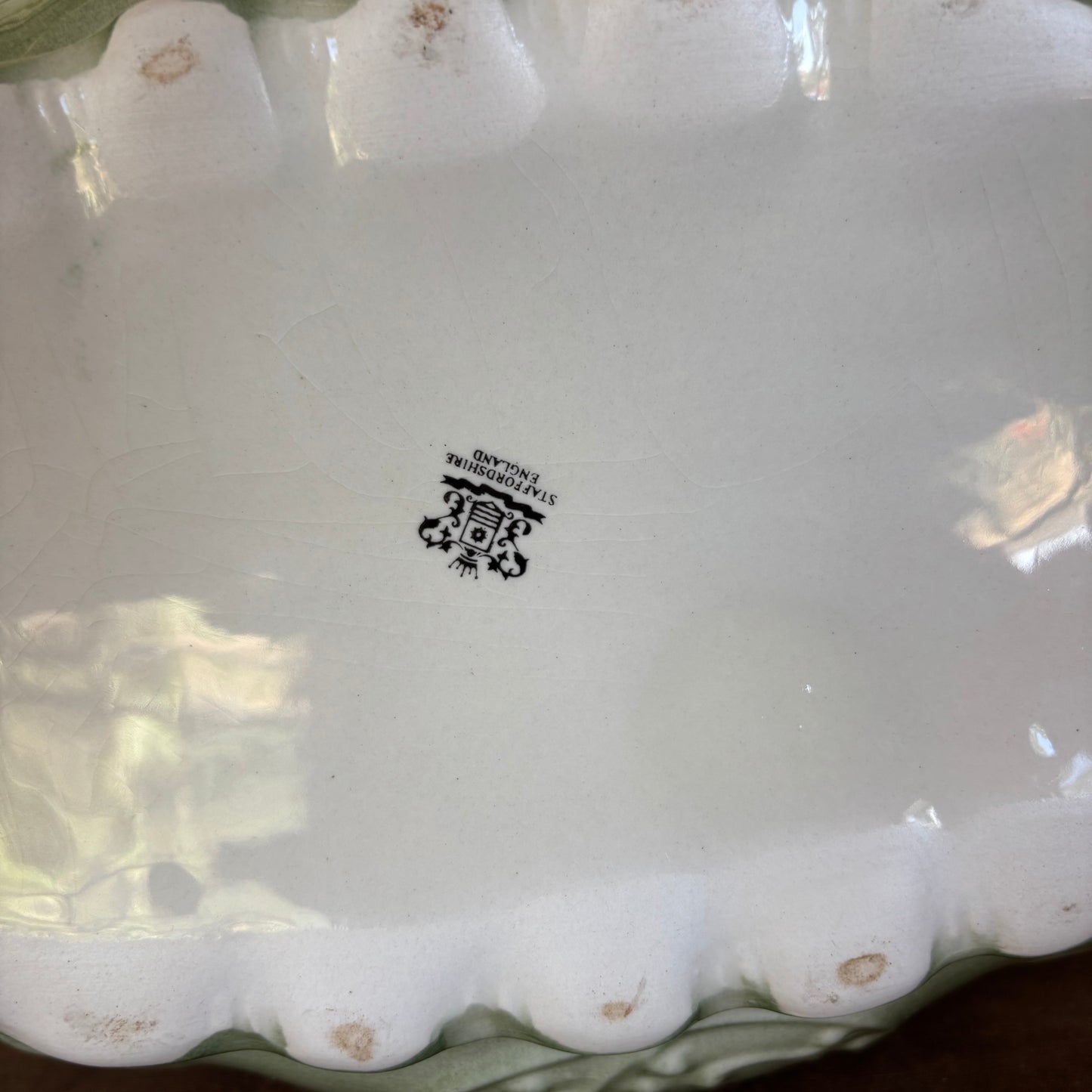 Staffordshire England Green Planter / Jardiniere