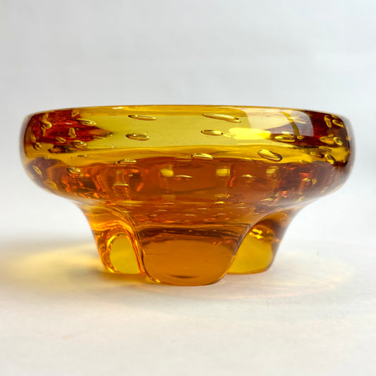Whitefriars Amber Glass Bowl – c. 1960s