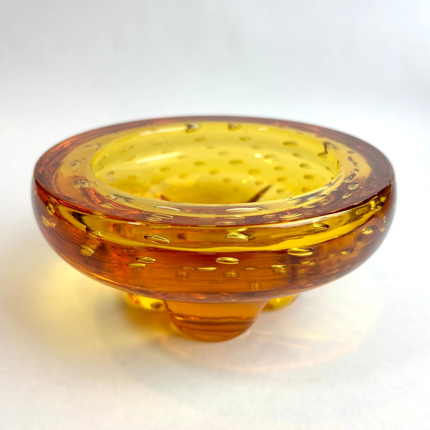 Whitefriars Amber Glass Bowl – c. 1960s