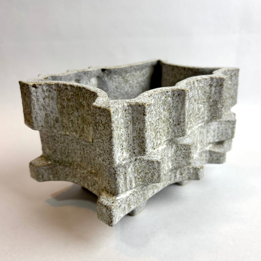 Mid-Century Japanese Brutalist Ceramic Planter – c. 1960s–70s