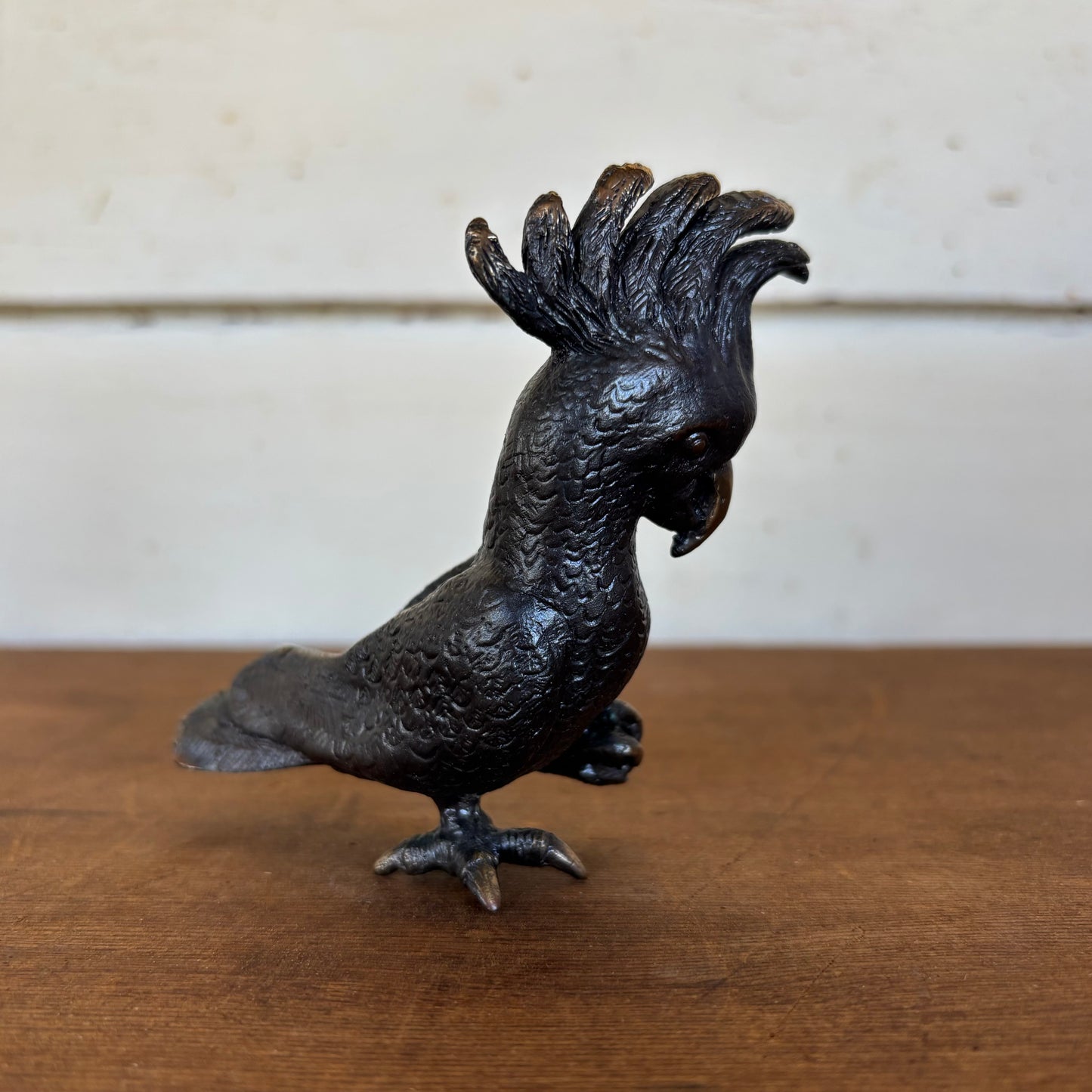 Vintage Cast Metal Cockatoo Figurine
