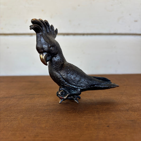Vintage Cast Metal Cockatoo Figurine