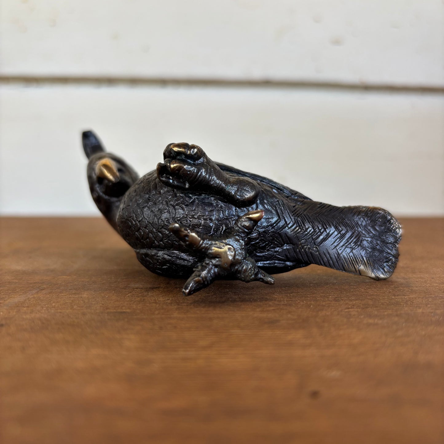 Vintage Cast Metal Cockatoo Figurine