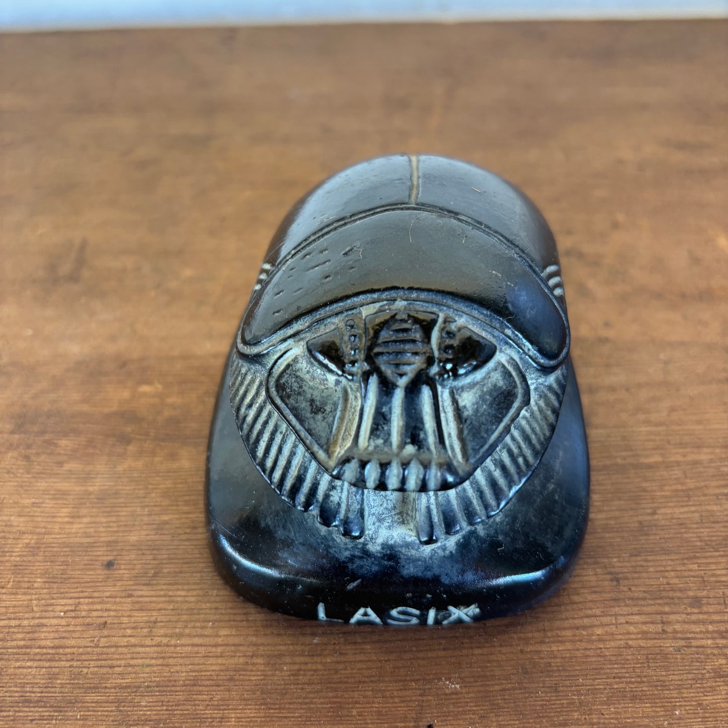 Egyptian Scarab-Style Figure with Hieroglyph Base