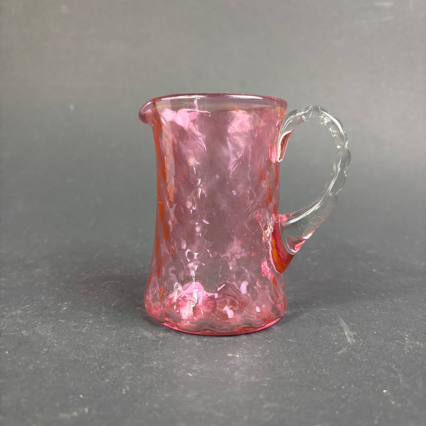 Fenton Cranberry Opalescent Thumbprint Cream Jug