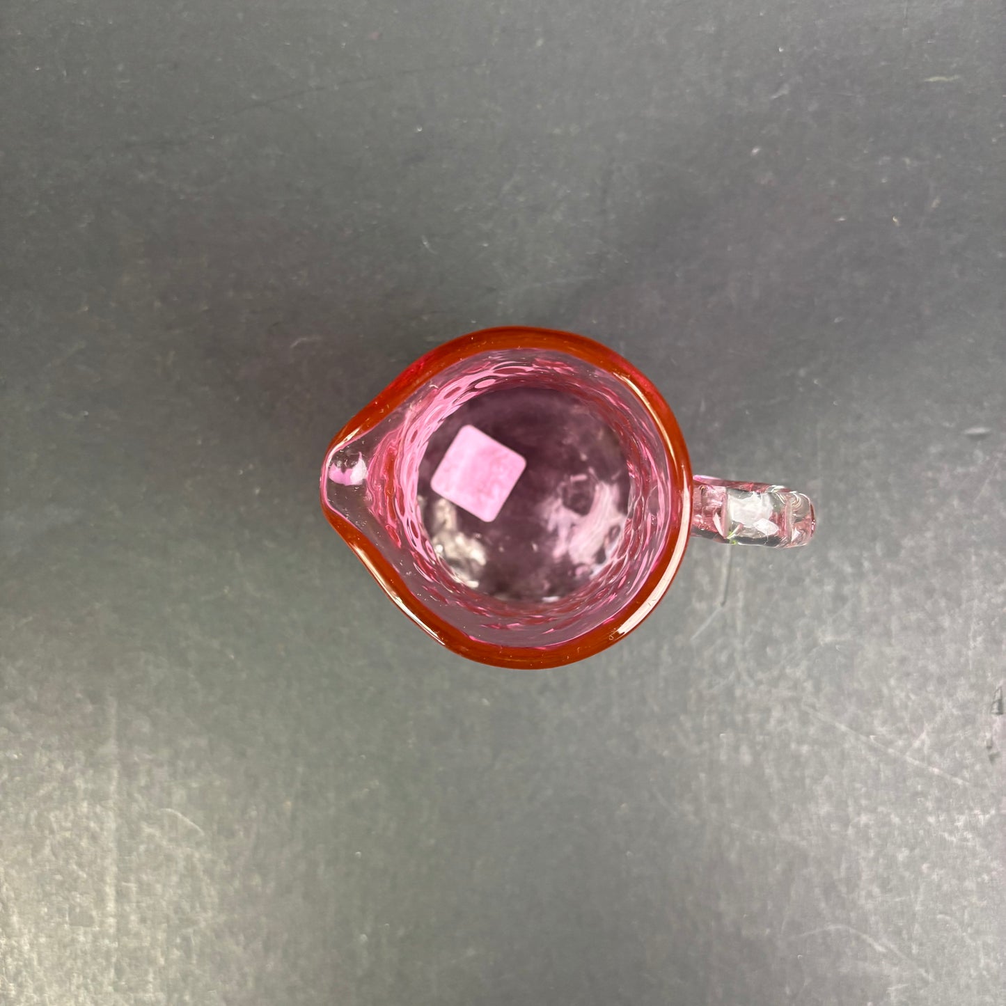 Fenton Cranberry Opalescent Thumbprint Cream Jug