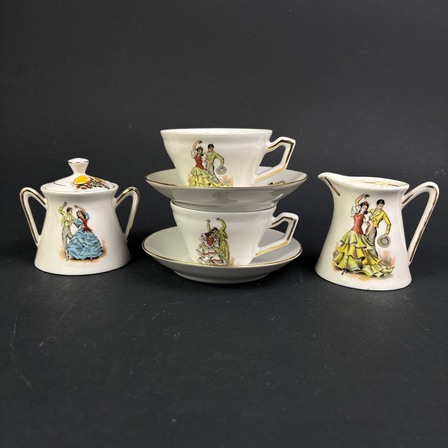 Vintage Spanish Flamenco Tea Set – 6 Piece