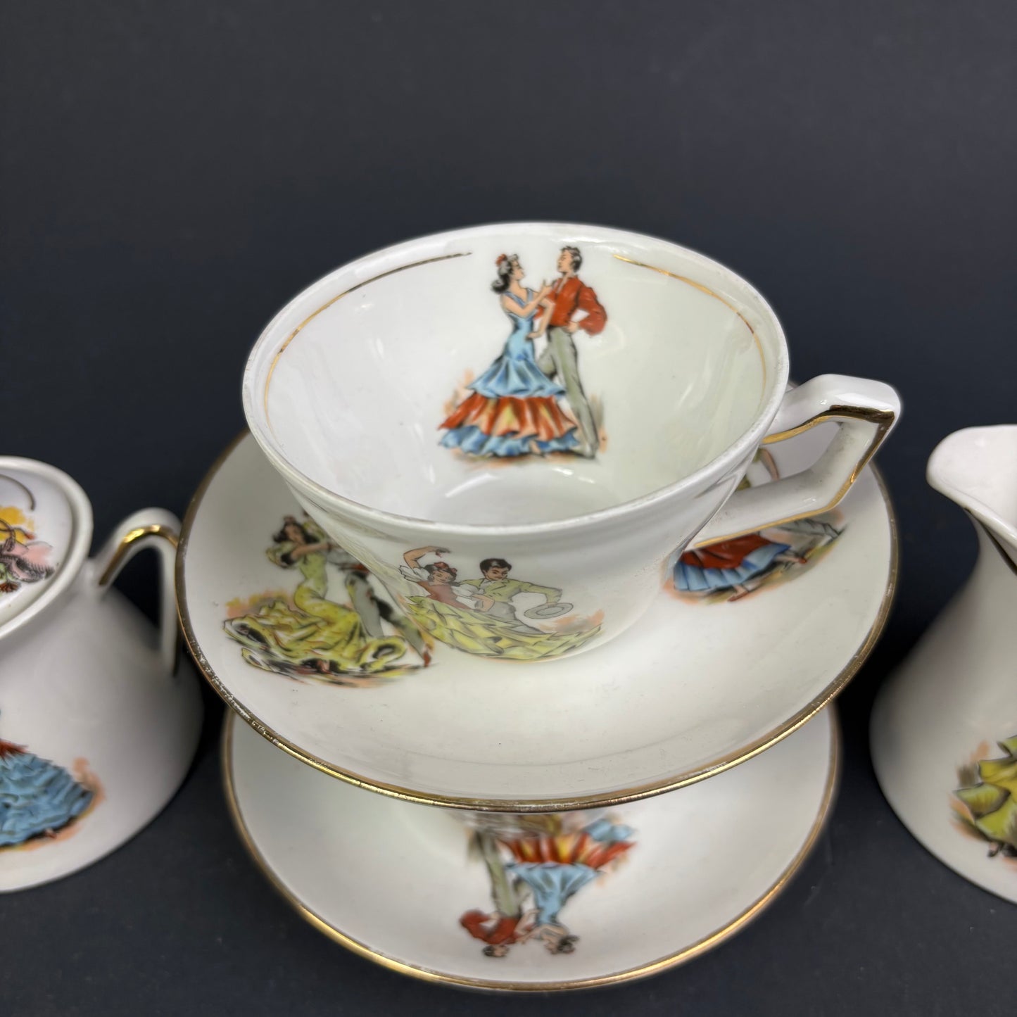 Vintage Spanish Flamenco Tea Set – 6 Piece