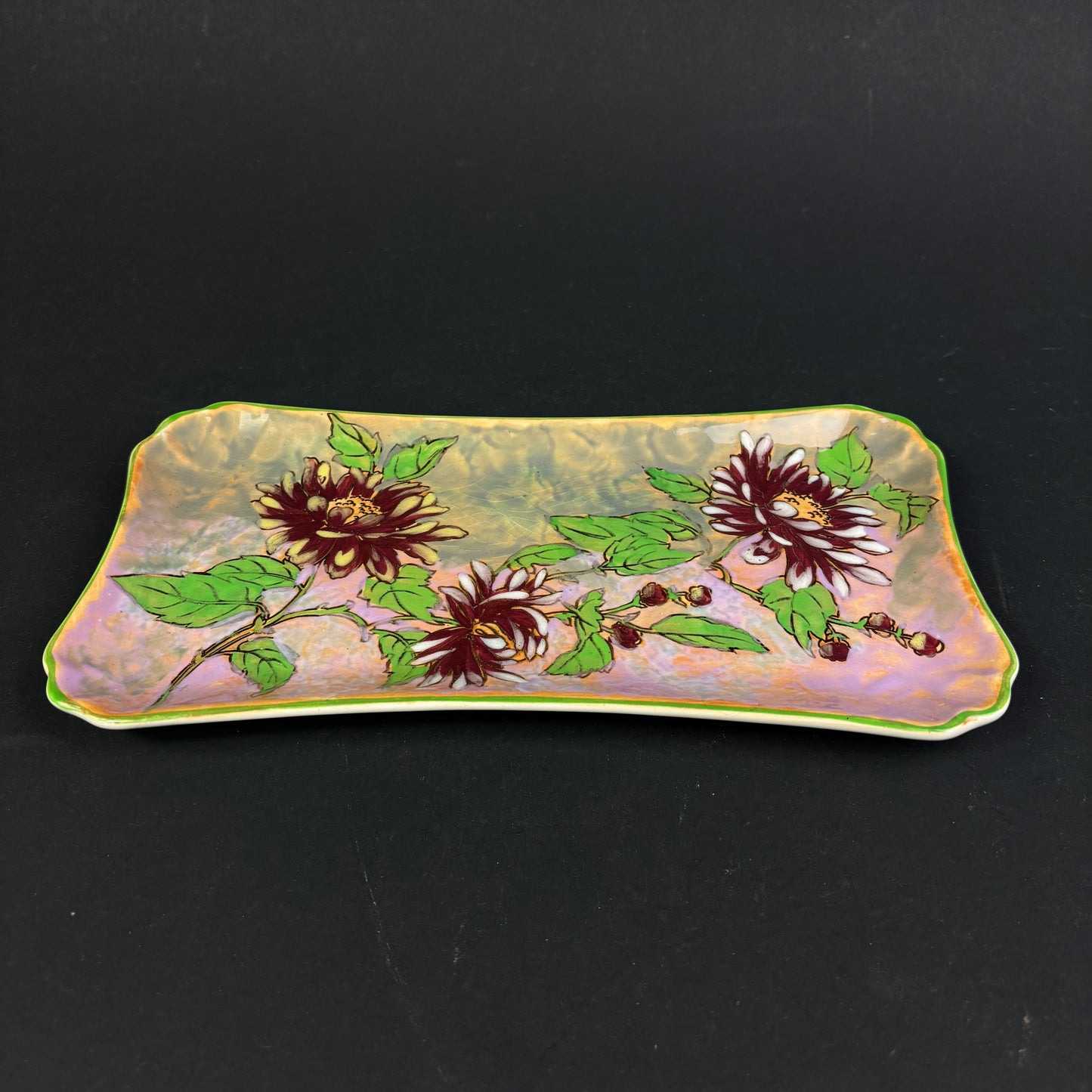Royal Doulton "Chrysanthemum" D6290 Art Deco Sandwich Serving Plate – Hand Decorated
