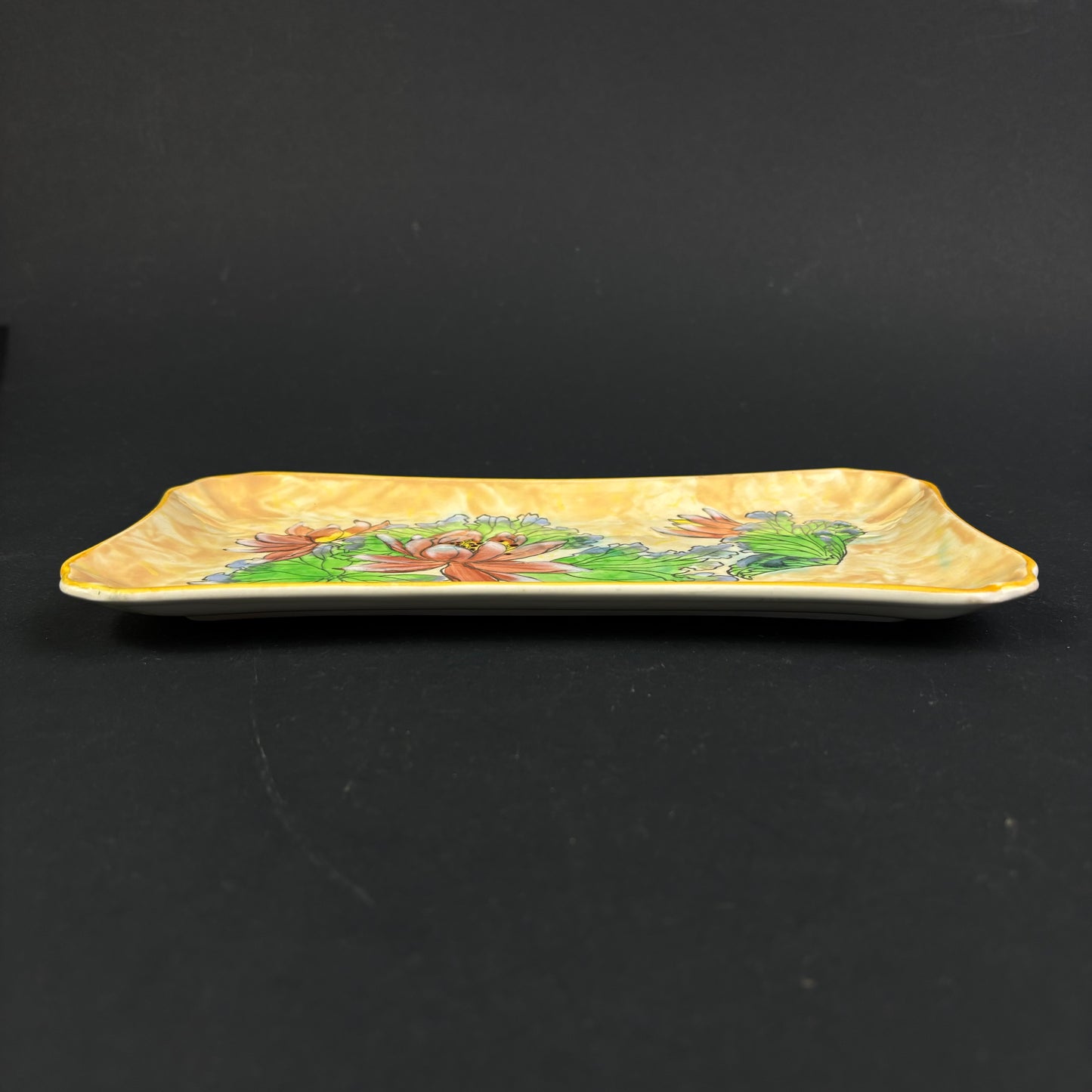 Royal Doulton "Water Lily" D6343 Art Deco Sandwich Serving Plate – Hand Decorated