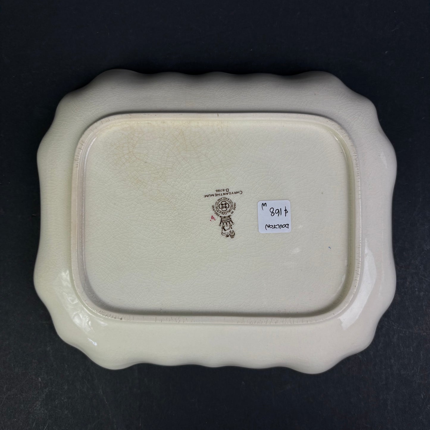 Royal Doulton "Chrysanthemum" D6399 Art Deco Serving Plate – Hand Decorated Floral Platter