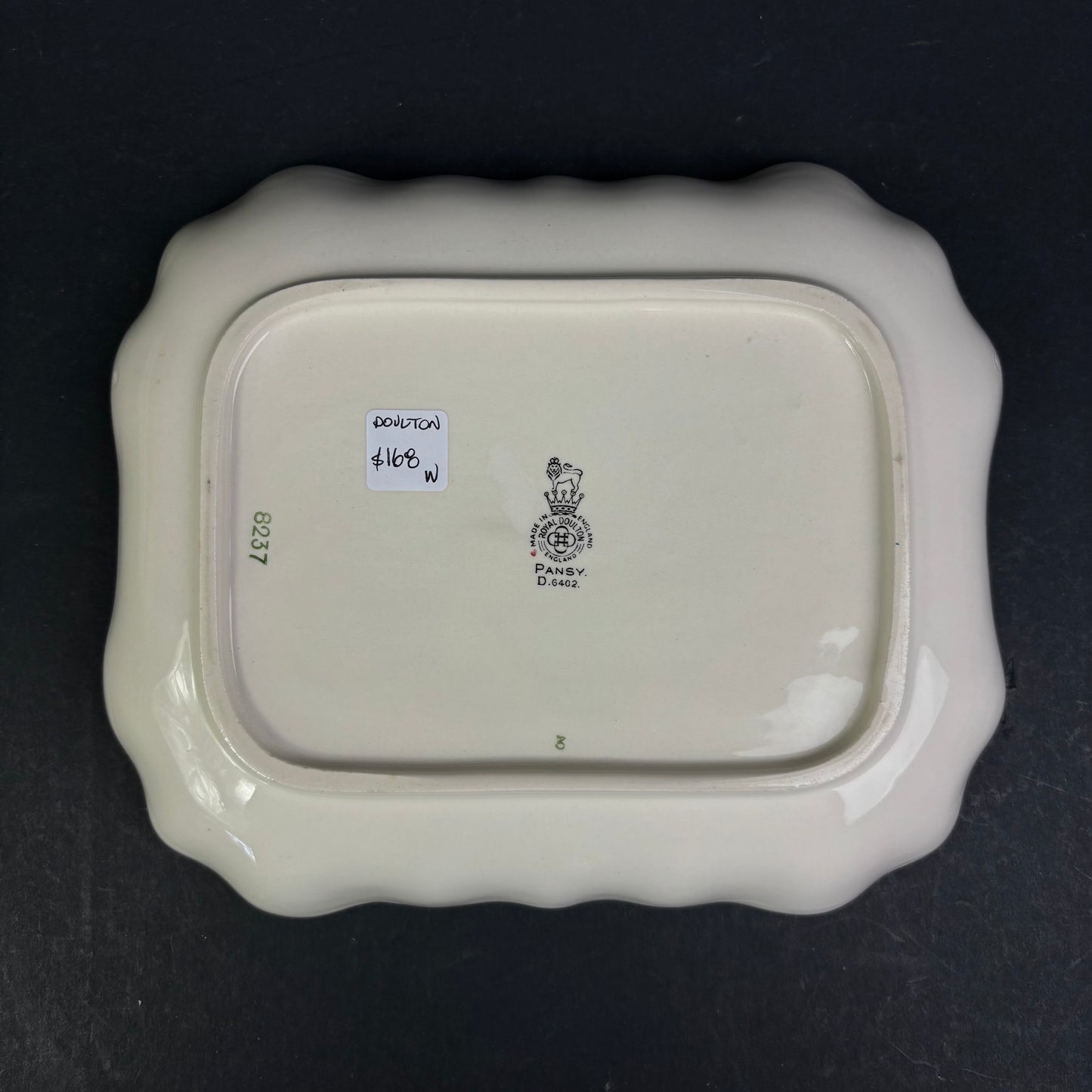 Royal Doulton "Pansy" D6402 Art Deco Serving Plate – Hand Decorated Floral Platter