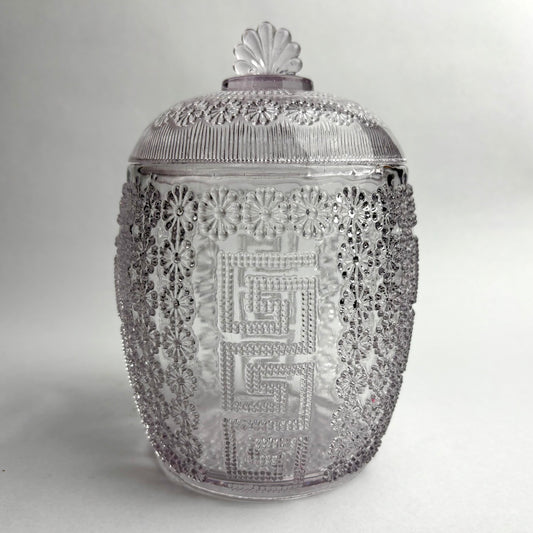Davidson Amethyst Honey Barrel Daisy Greek Pattern