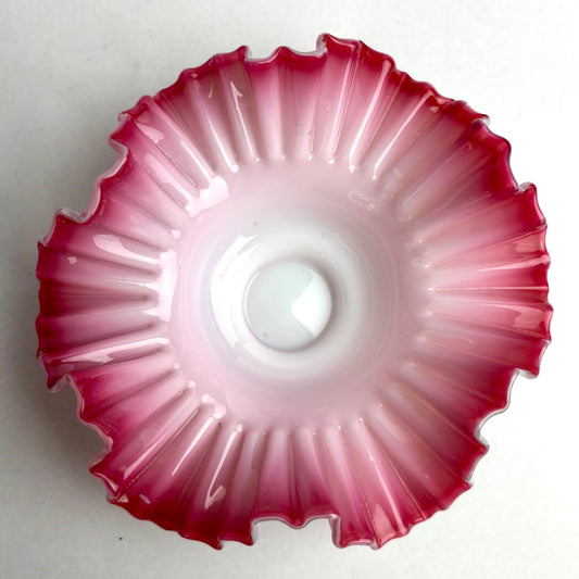 Ruffled Victorian Art Glass Bowl