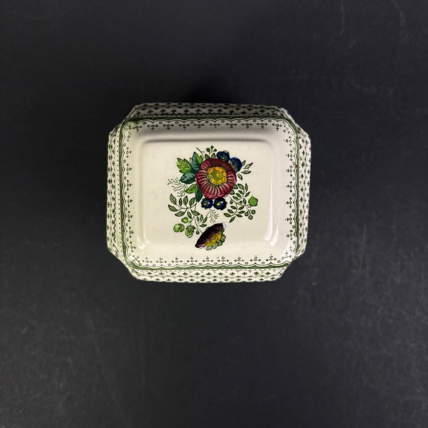 Vintage Mason's Ironstone Tea Lady Lidded Tea Caddy – England