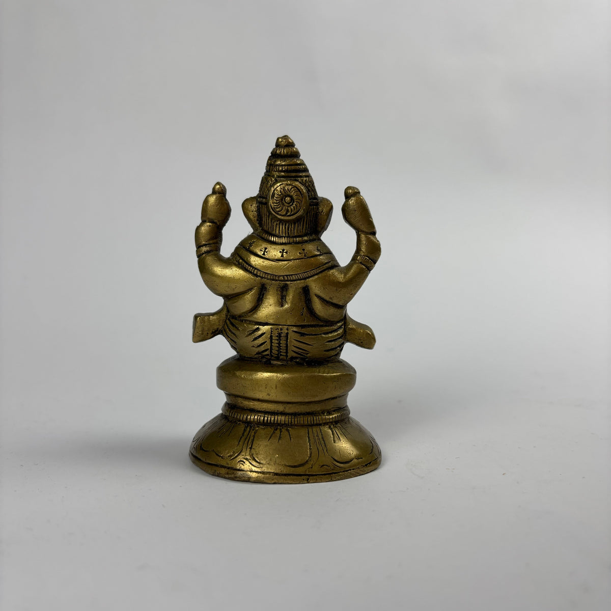 Small brass Ganesha figurine view 2