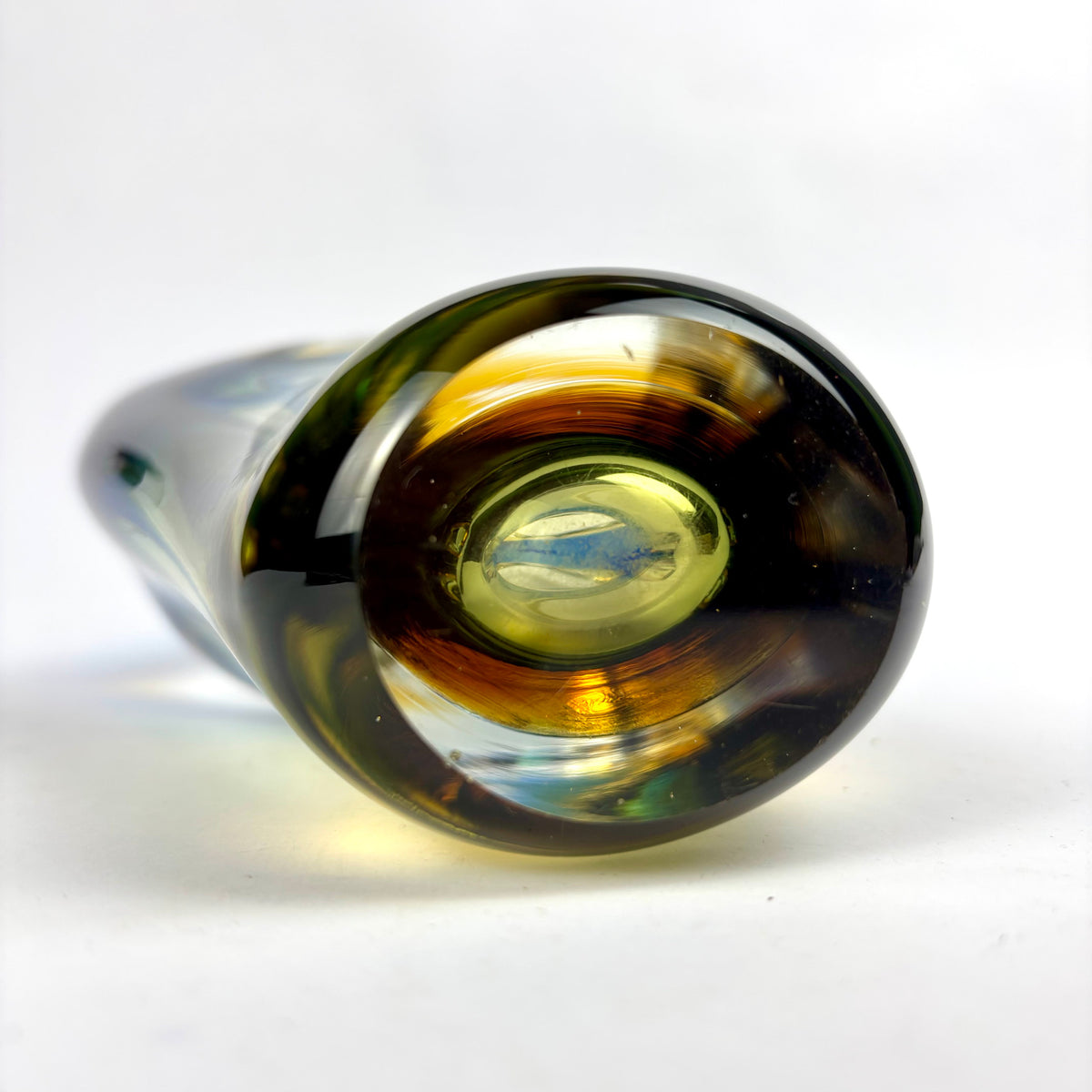 Vintage blue amber green sommerso-style glass sculpture, photograph 5