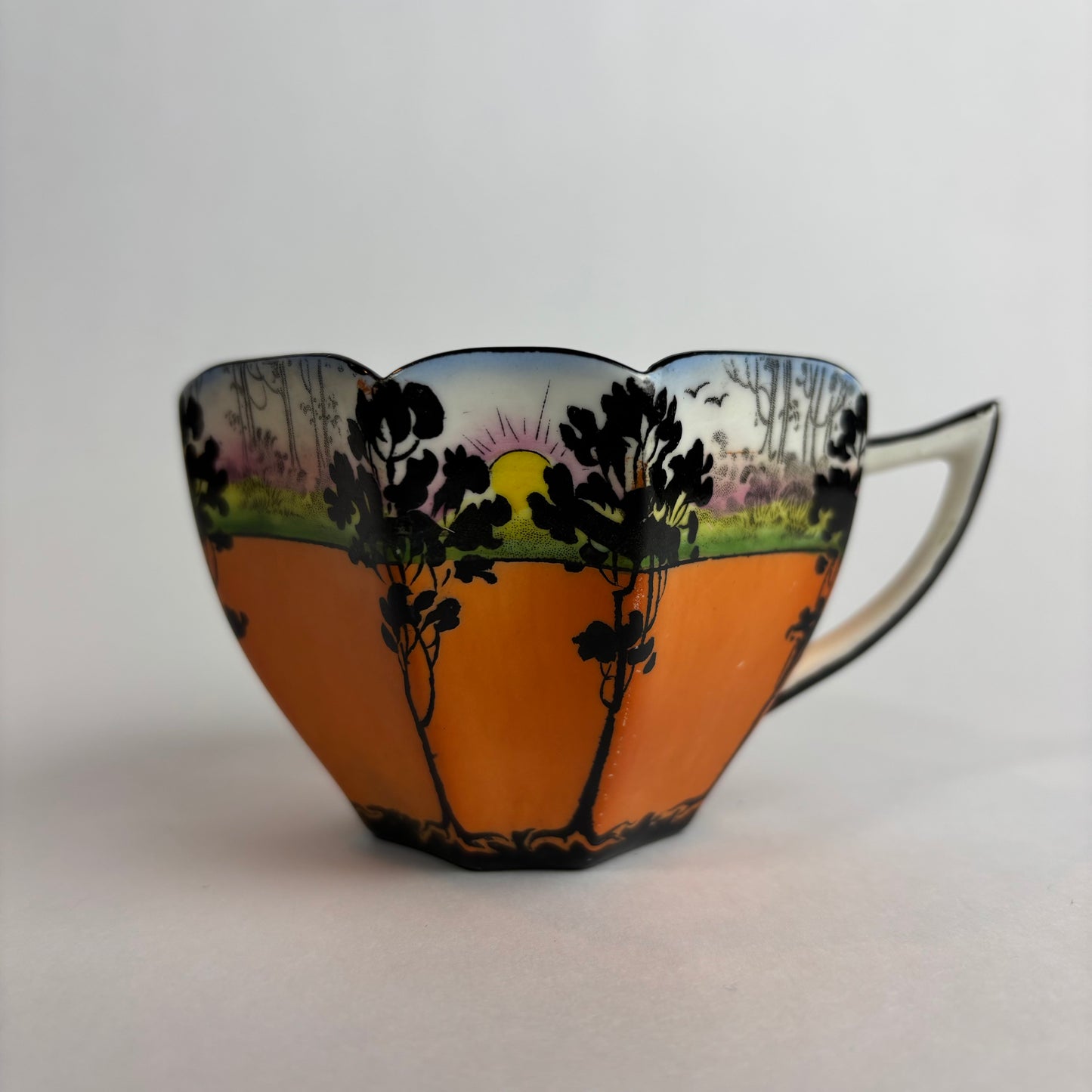 Shelley “Sunset & Trees” Trio, Queen Anne Shape (c.1930s)