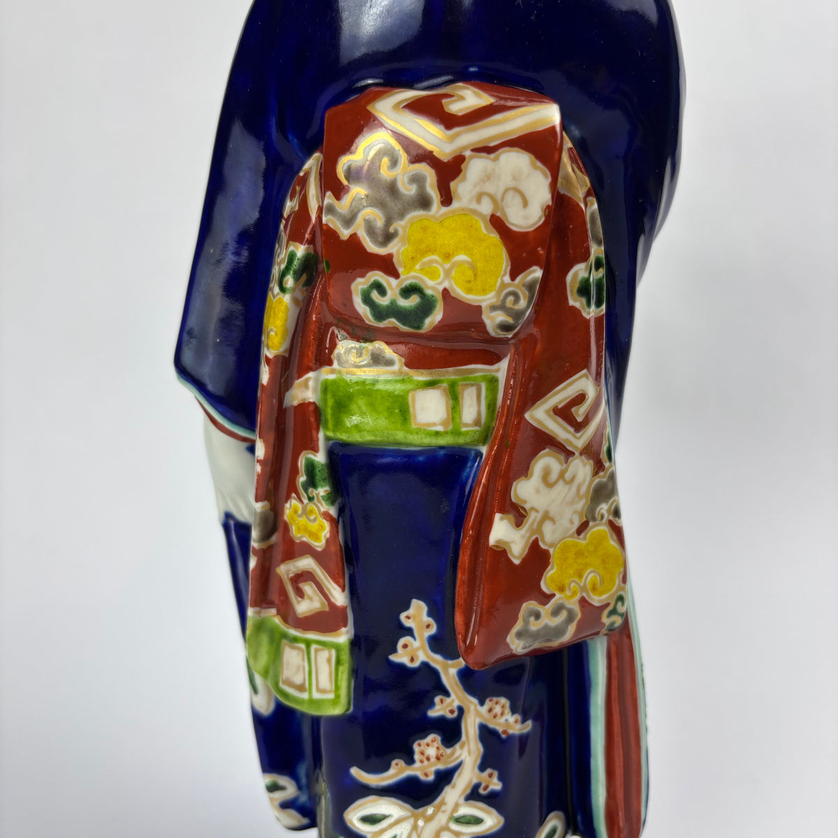 Japanese-style cobalt blue ceramic geisha figure, photograph 6