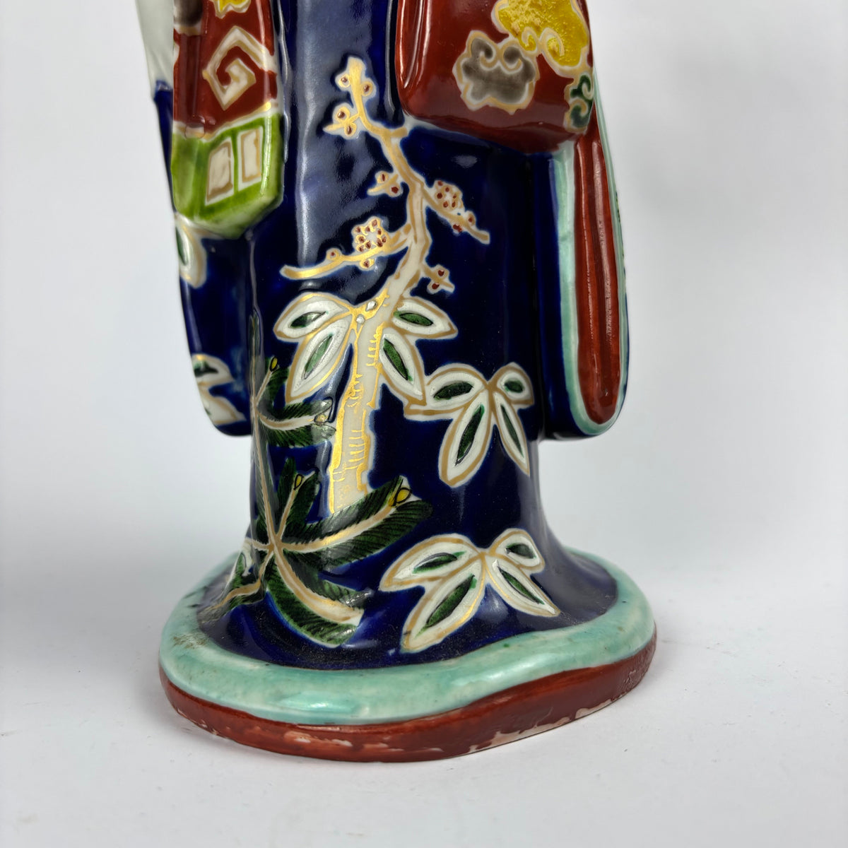 Japanese-style cobalt blue ceramic geisha figure, photograph 7