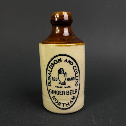 Donaldson & Collins "Red Hand" Ginger Beer Bottle – Northam WA Stoneware Advertising Bottle c.1900–1915