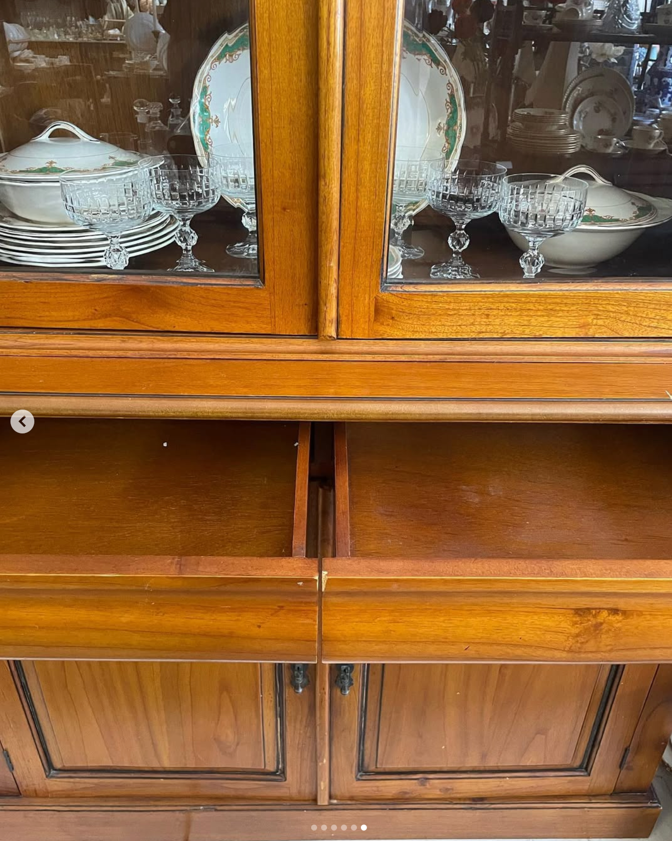 Vintage Pine Glazed Bookcase – Colonial Style Display Cabinet