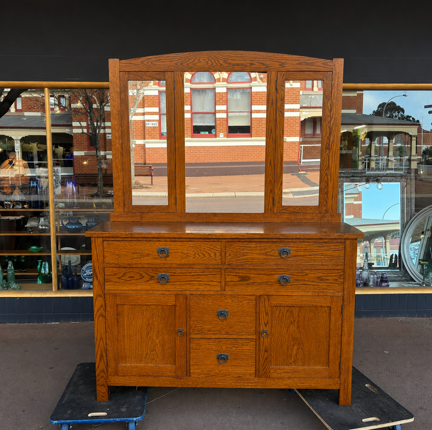 Solid Oak "Matisse" 8-Drawer Dresser with Mirror