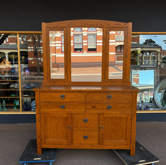 Solid Oak "Matisse" 8-Drawer Dresser with Mirror