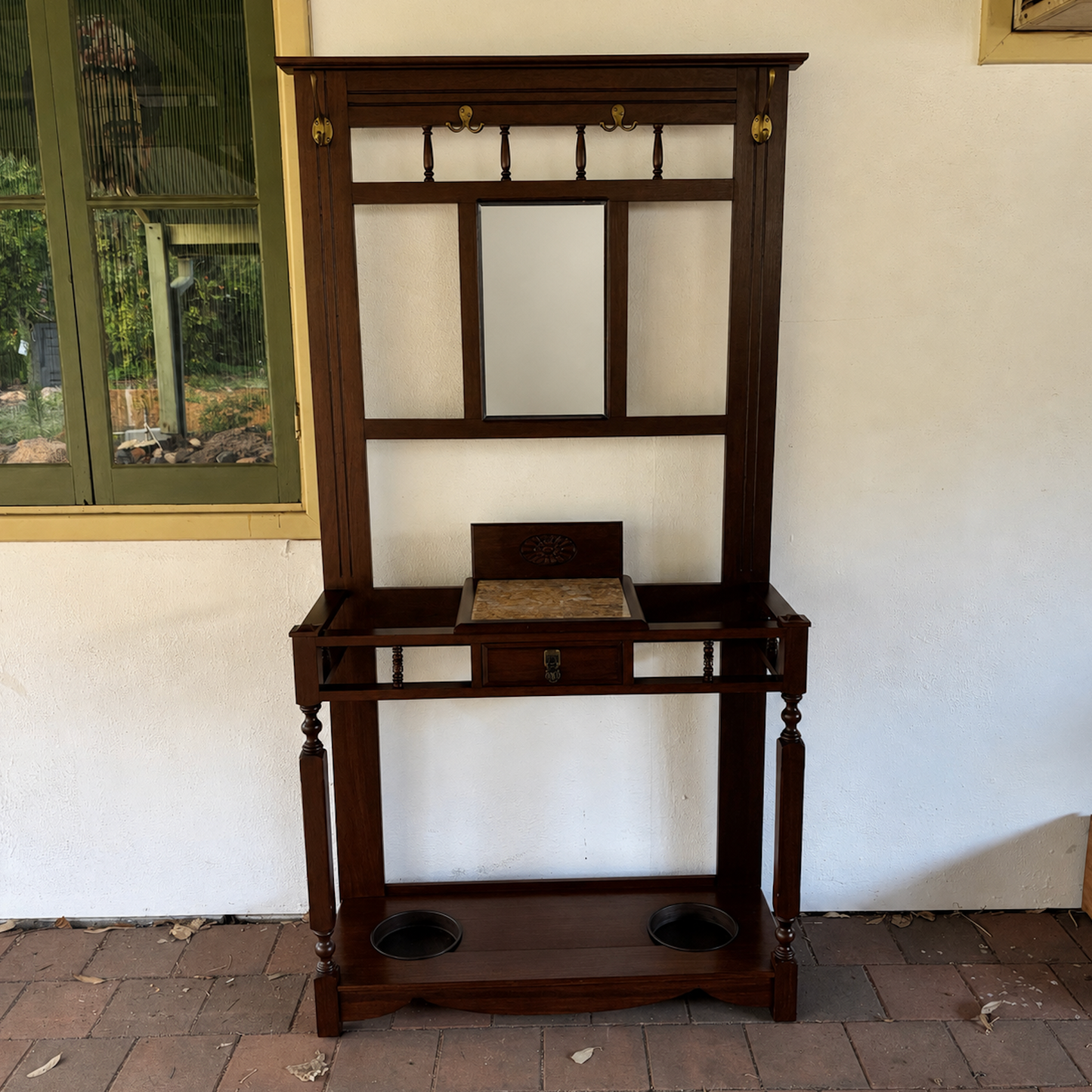 Vintage Federation Jarrah Hall Stand / Umbrella Stand – Australian c.1900–1915