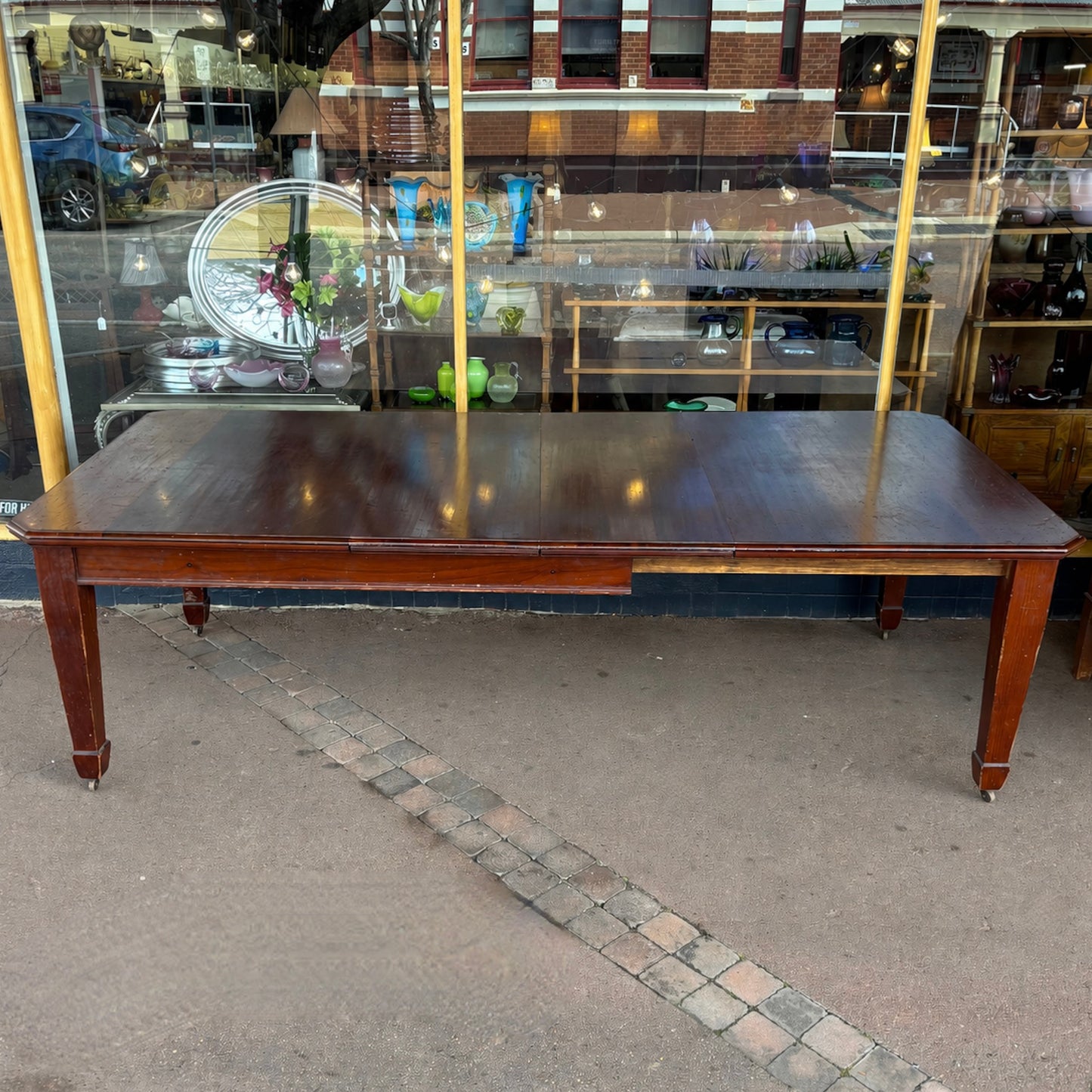 Antique Australian Cedar Crank Extension Dining Table