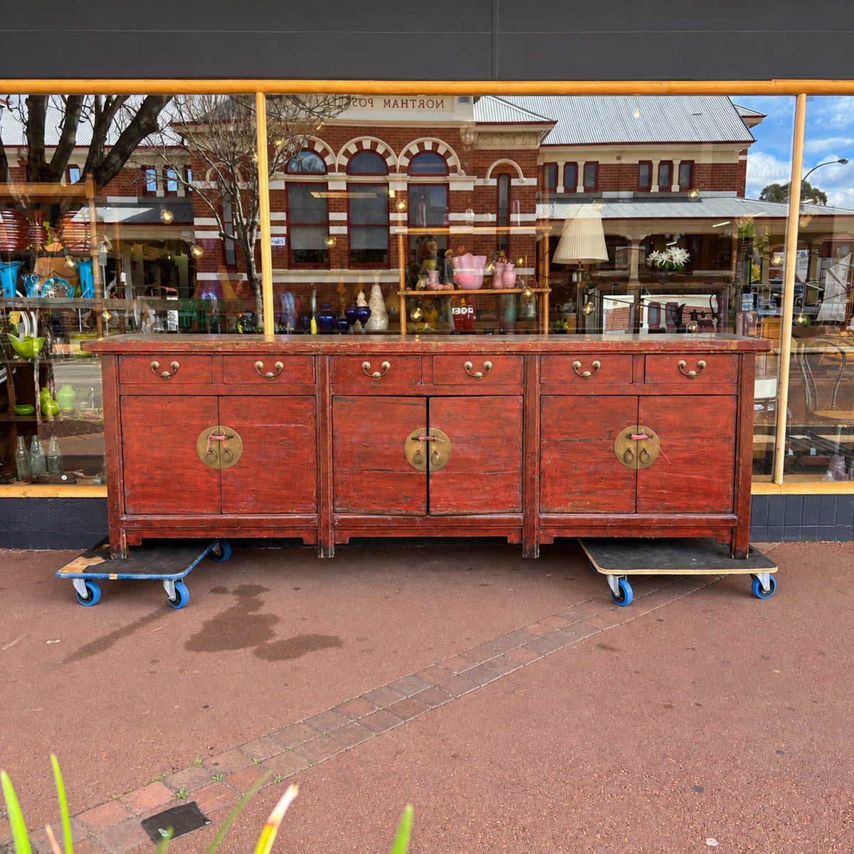 Large Oriental Painted Six-Door Six-Drawer Sideboard 270cm