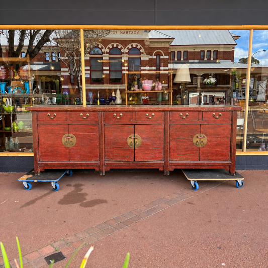 Large Oriental Painted Six-Door Six-Drawer Sideboard 270cm