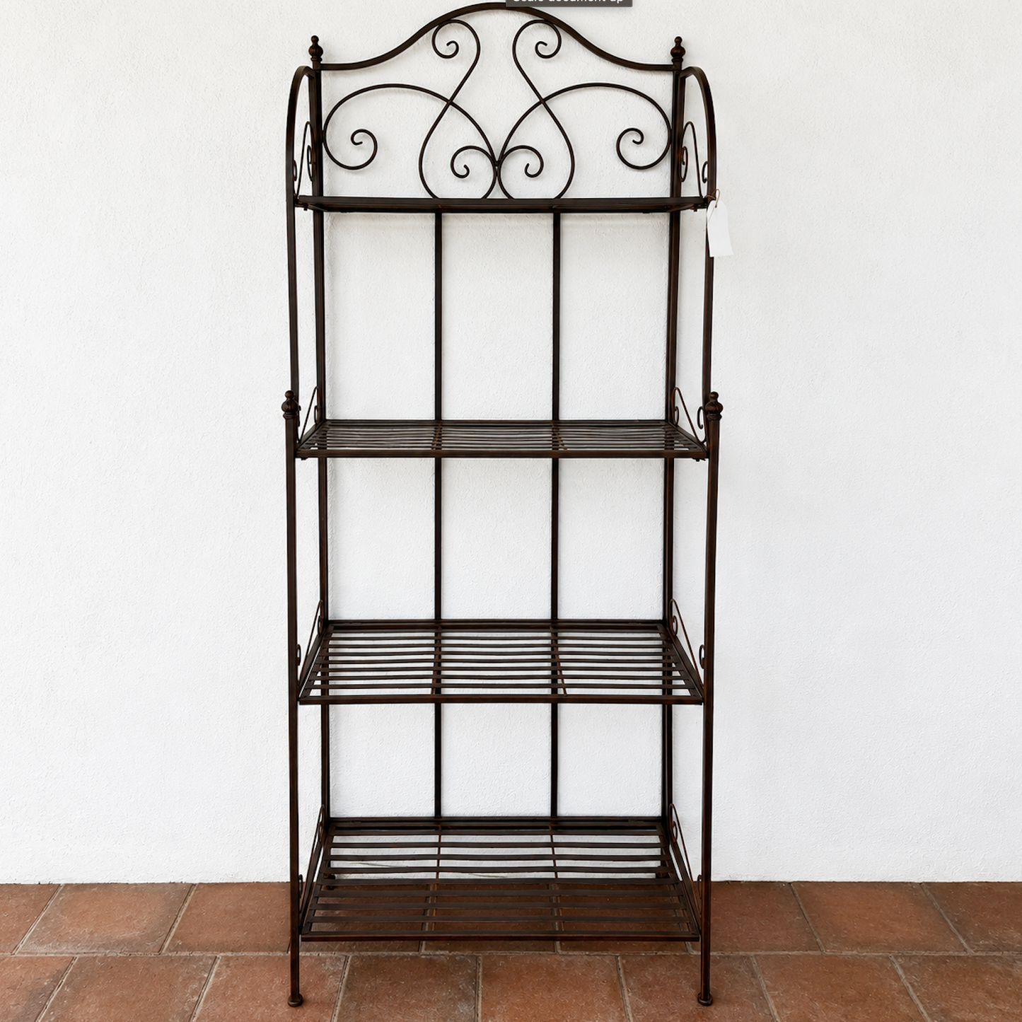 Vintage-Style Wrought Iron Bakers Rack / Plant Stand – 4 Tier – Reproduction