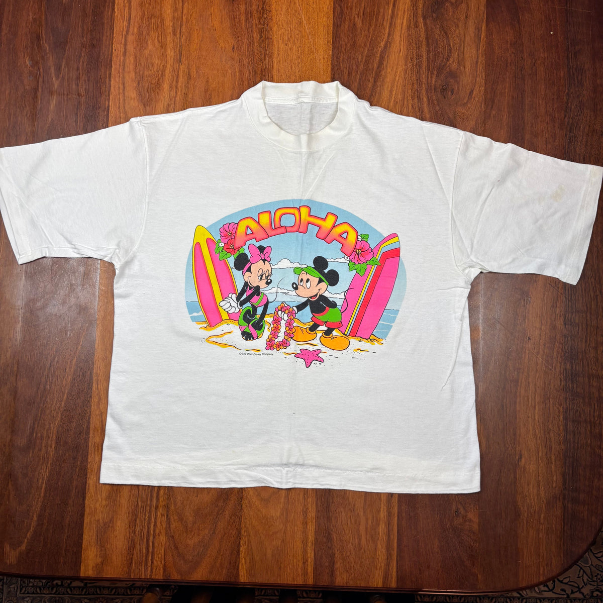Vintage Disney Aloha Mickey & Minnie Hawaii T-Shirt front