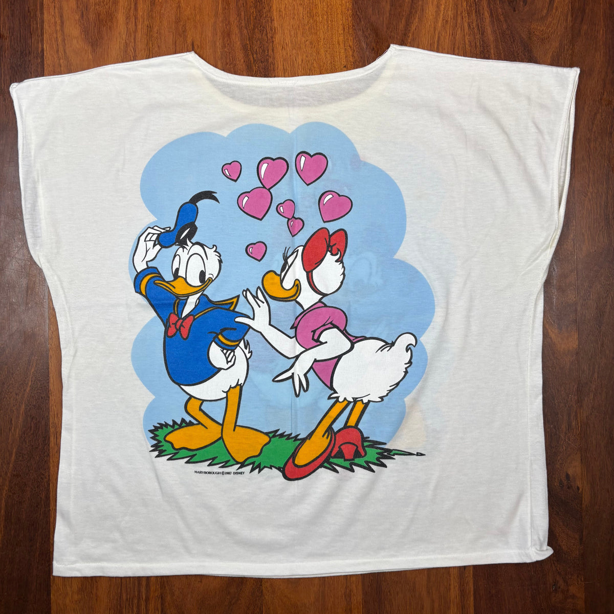 Vintage 1987 Disney Donald & Daisy Duck Double-Sided T-Shirt back